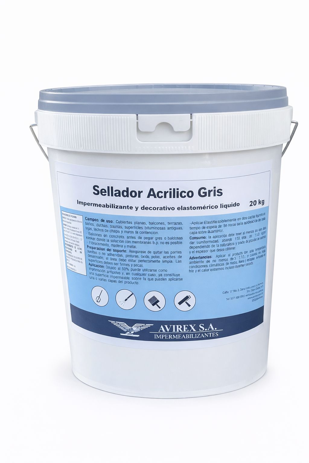 Sellado Acrilico Gris 20kg